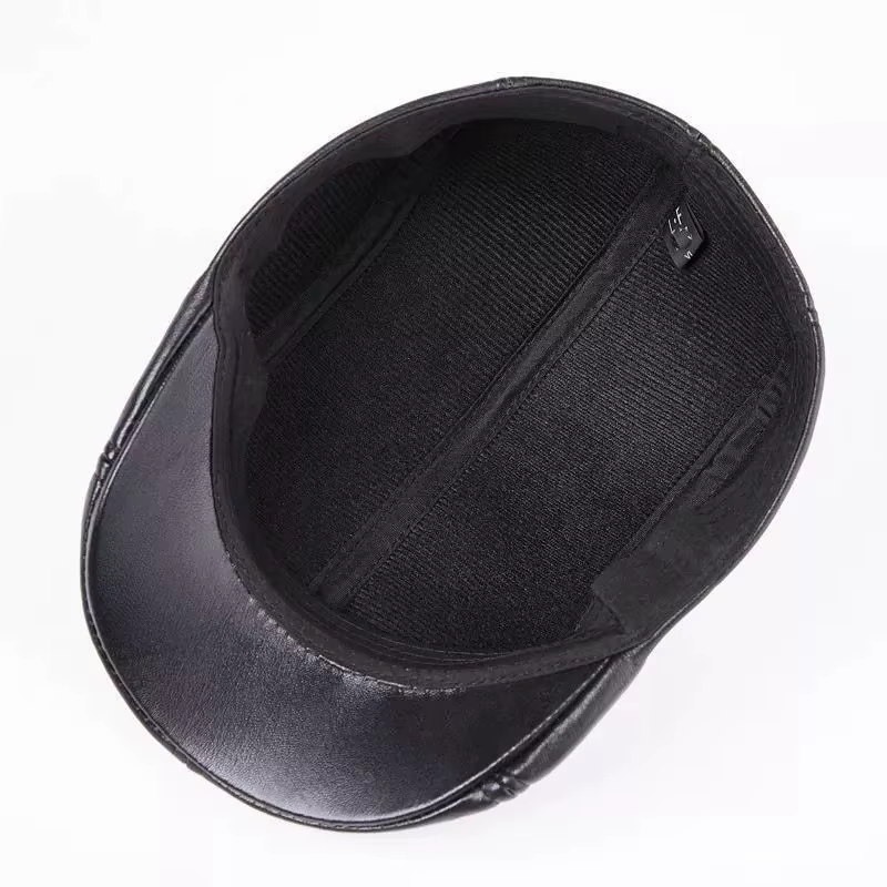Bérets pour hommes, vente en gros de chapeaux fedora en cuir pour personnes d'âge moyen et âgées, chapeaux d'hiver en cuir pour hommes et femmes.