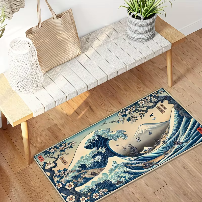 VIKAMA – tapis rétro japonais Ukiyo-e Wave