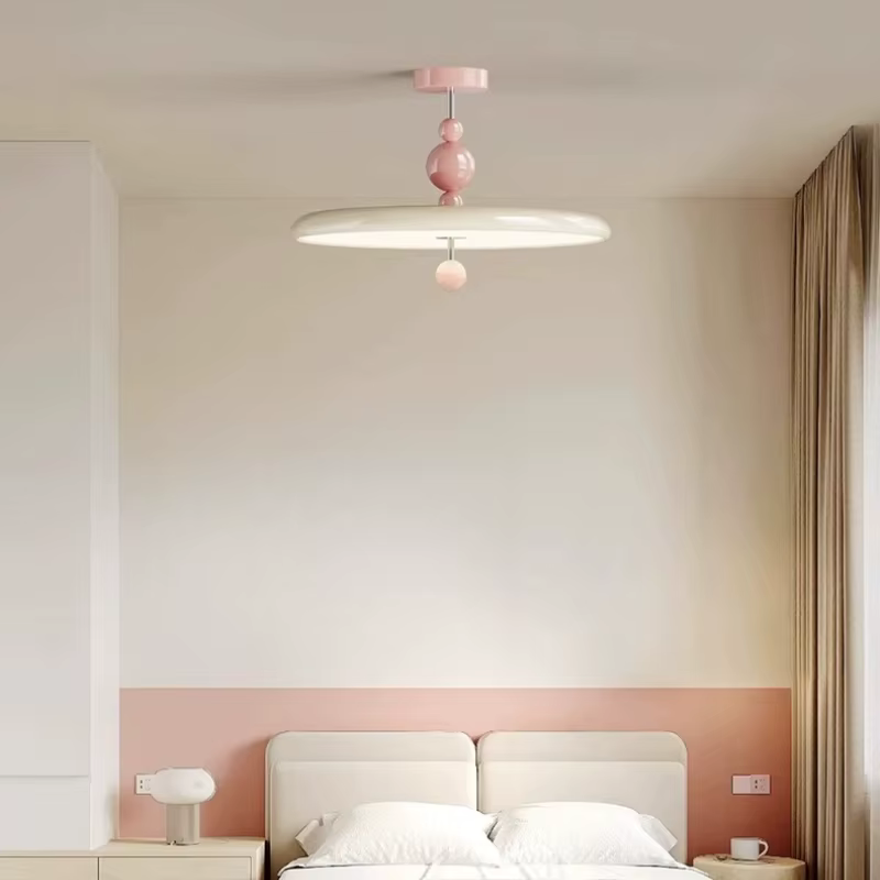 Lampe suspendue de chambre à coucher style crème