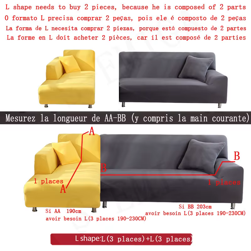 Housses de canapé d'angle solide