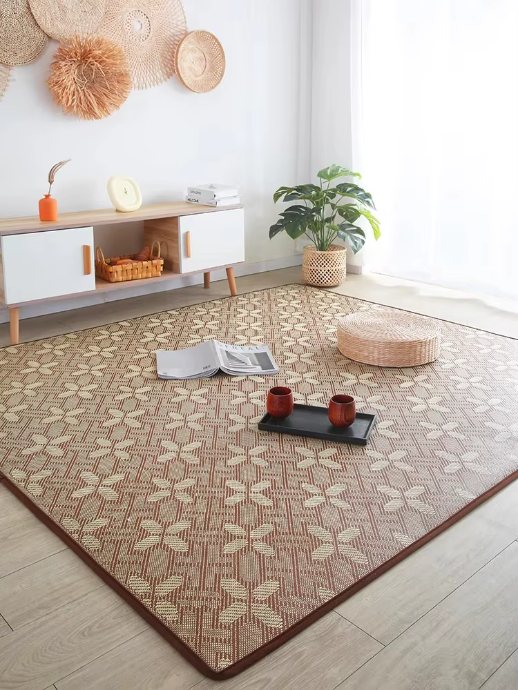 Tapis de tatami en rotin de bambou pour chambre à coucher
