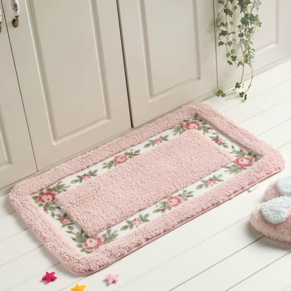 1 pièces nouveau tapis rose en microfibre 16*24 pouces