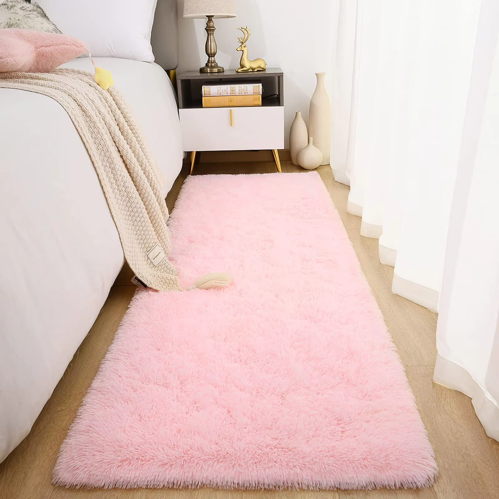 VIKAMA – tapis de chevet Simple de couleur unie