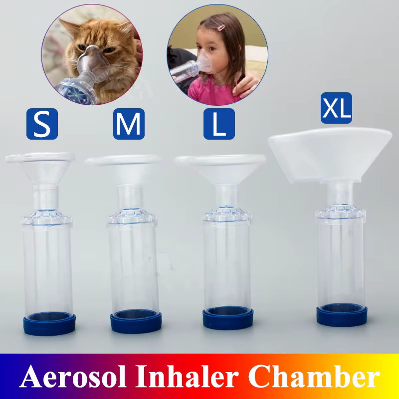 Chambre d'espacement d'inhalateur d'aérosol pour chiens, chats, animaux et enfants adultes humains, outil vétérinaire