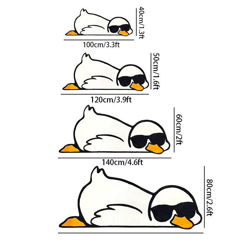 VIKAMA Tapis de chevet tendance motif canard jaune
