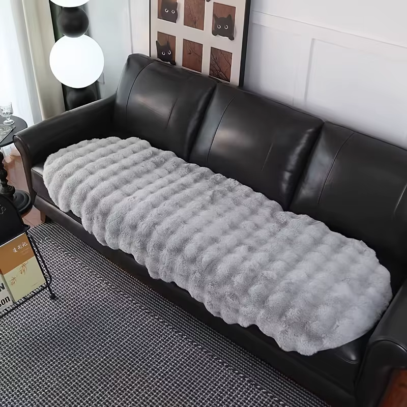 Tapis ovale en peluche doux