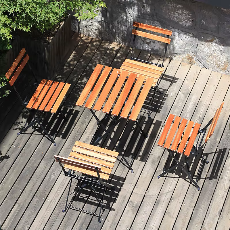 Tables basses pliantes en bois massif