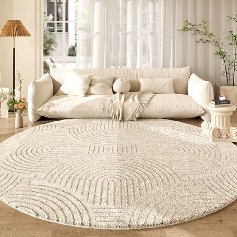 Tapis rond de décoration de salon de Style crème