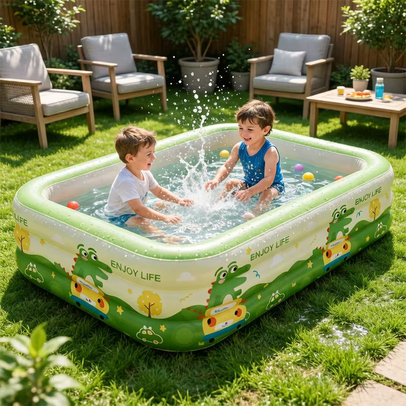 Piscine gonflable pour enfants de 1,5 à 2,6 m pour jardin, fête en plein air, grande piscine familiale, bain intérieur/extérieur pour bébé