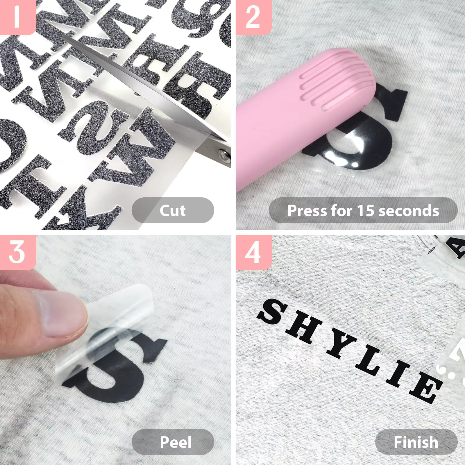 Patch de 26 lettres pour décoration de vêtements, lettres anglaises en vinyle, transfert de chaleur, autocollants Alphabet en PU pour impression de T-Shirt, artisanat de bricolage