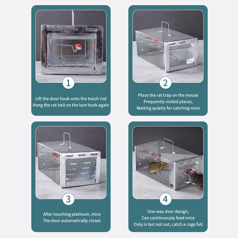 Piège à rats et souris multi-captures, cage anti-nuisibles pour tous les rongeurs