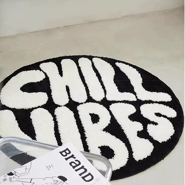 Tapis rond capitonné Simple pour chambre à coucher