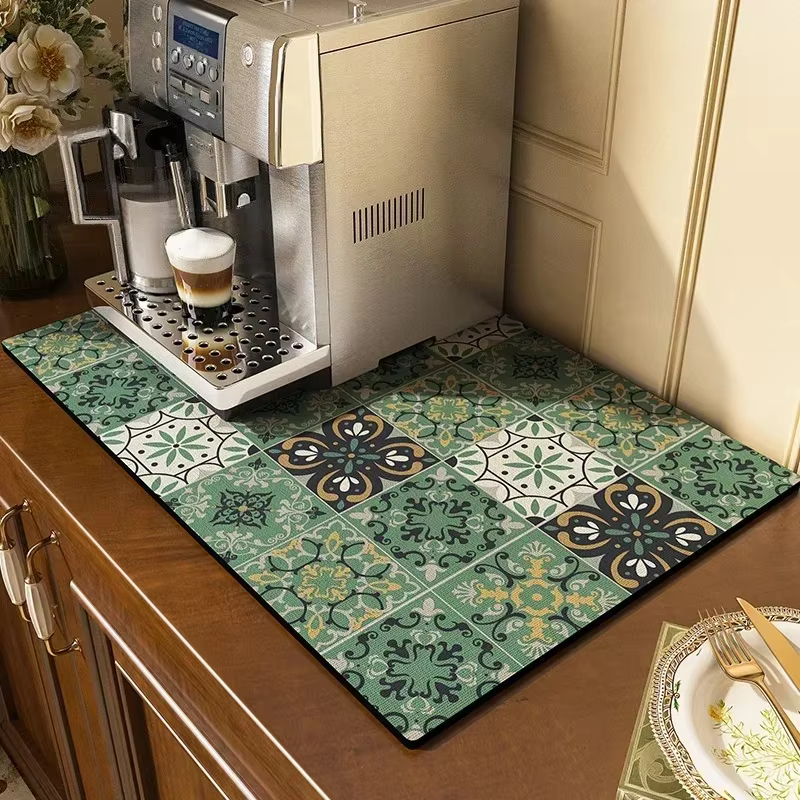 Tapis cuisine Égouttoir Absorbant pour le vaccage de la Vaisselle