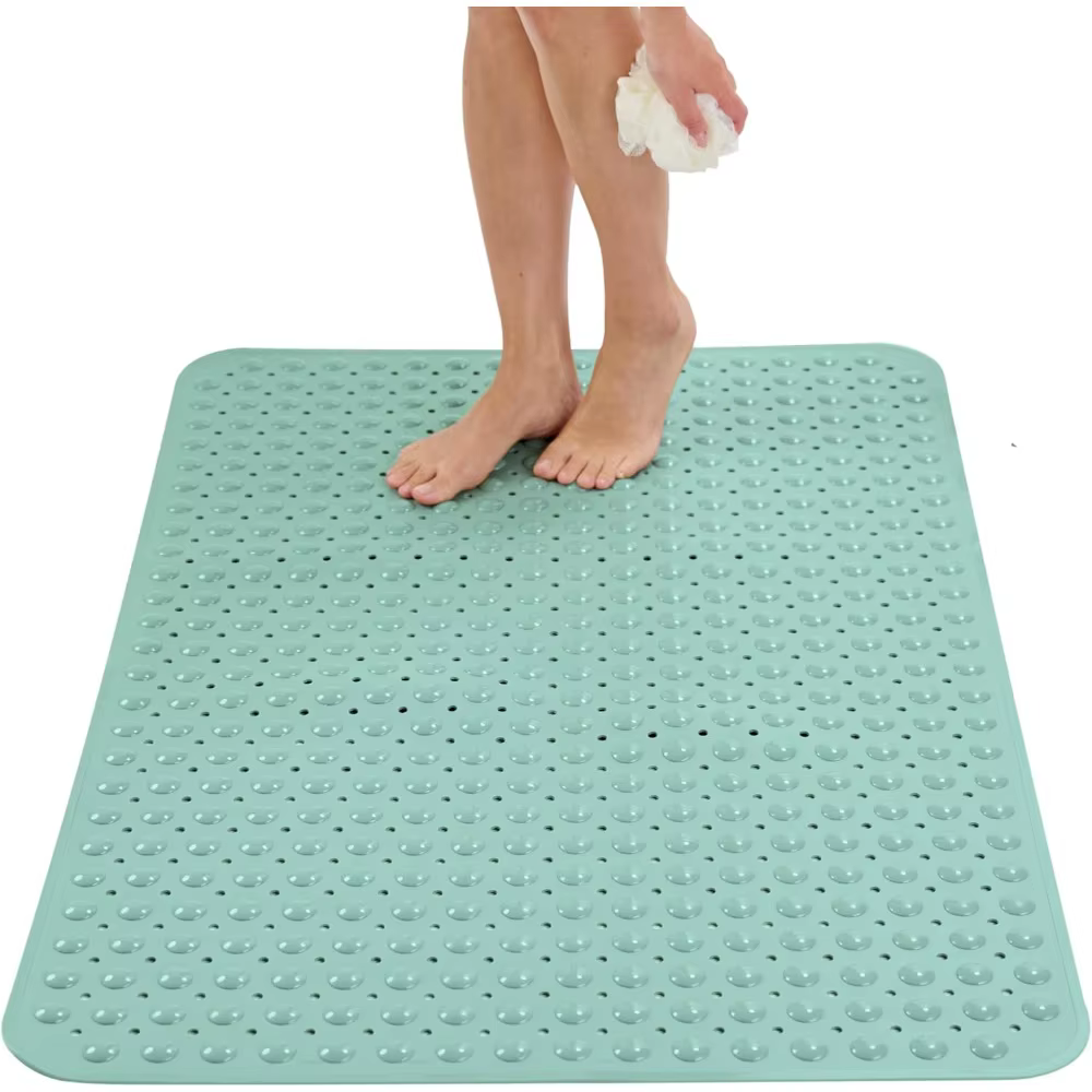 Tapis de salle de bain carré avec ventouse