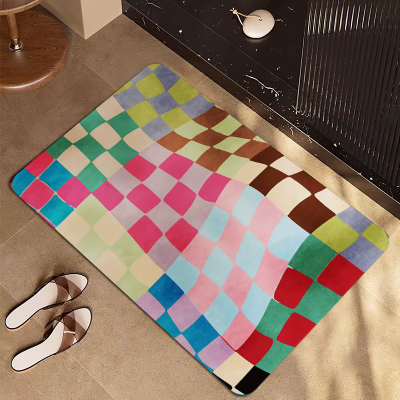 Tapis à motif de diamant coloré