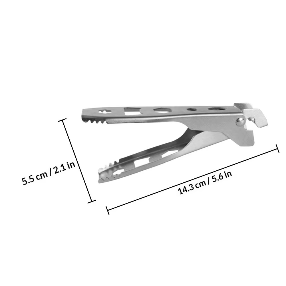 Clip de levage de casserole multifonction en acier inoxydable, poignée ergonomique, résistant à la chaleur, antirouille, pour le camping, la randonnée, le pique-nique, l'extérieur