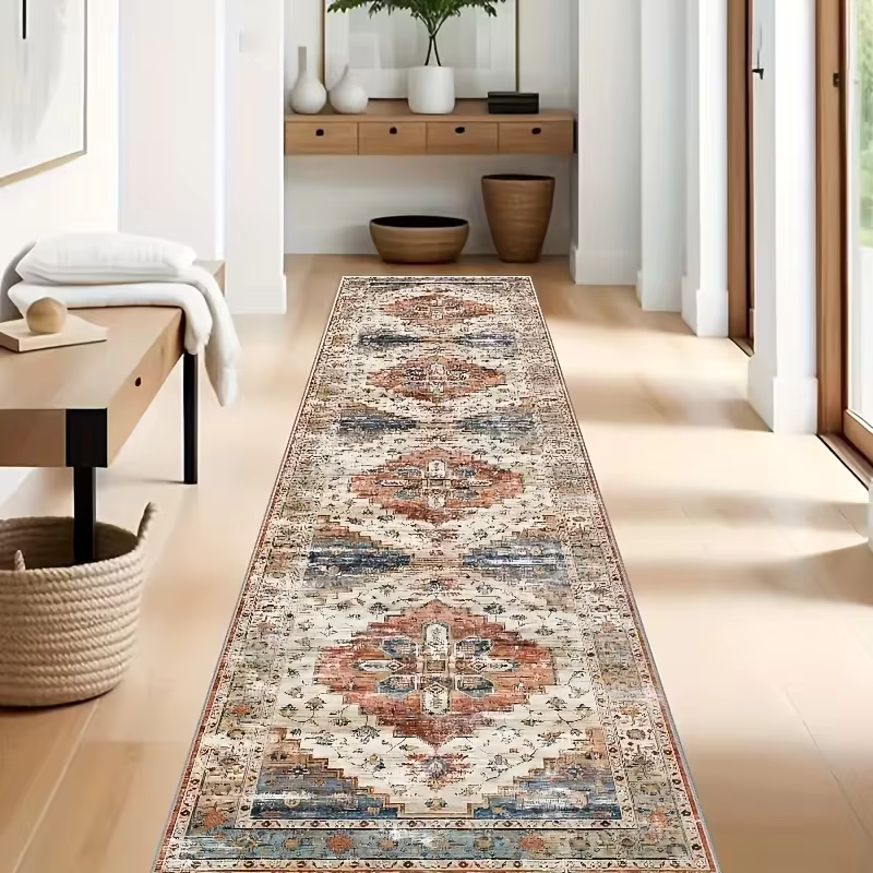 Tapis de couloir persan moderne rétro bohème léger tapis de chambre
