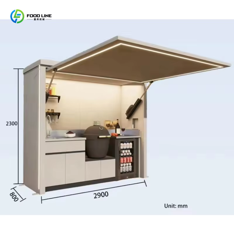 Les unités de cuisine extérieures entièrement en aluminium personnalisées offrent une grande durabilité et une excellente résistance à la corrosion.