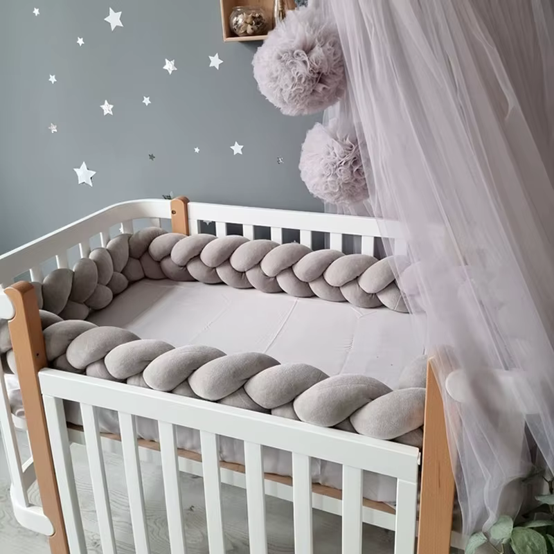 1-4M bébé pare-chocs lit tresse noeud oreiller coussin pare-chocs pour bébé berceau protecteur lit pare-chocs chambre décor berceau literie tresse ensemble