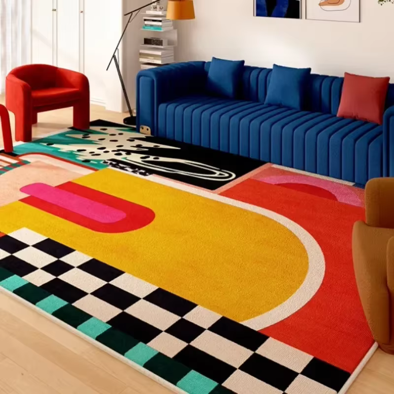 Salon Tapis Art Couleur Irrégulière Abstrait Maison Chambre