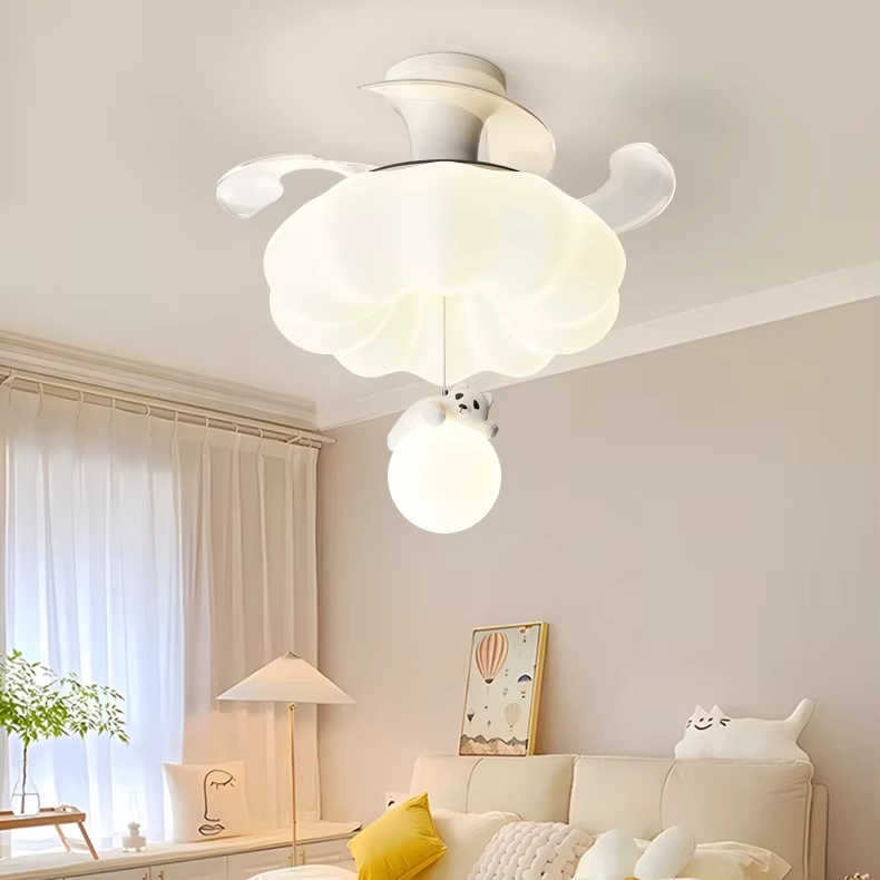 Enfants chambre plafonnier ventilateur crème Simple salon salle à manger chambre d'enfants plafonniers silencieux invisible vent