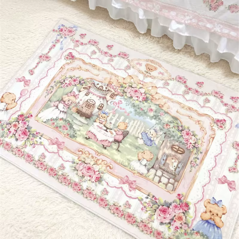 Tapis de chevet en peluche pour chambre à coucher