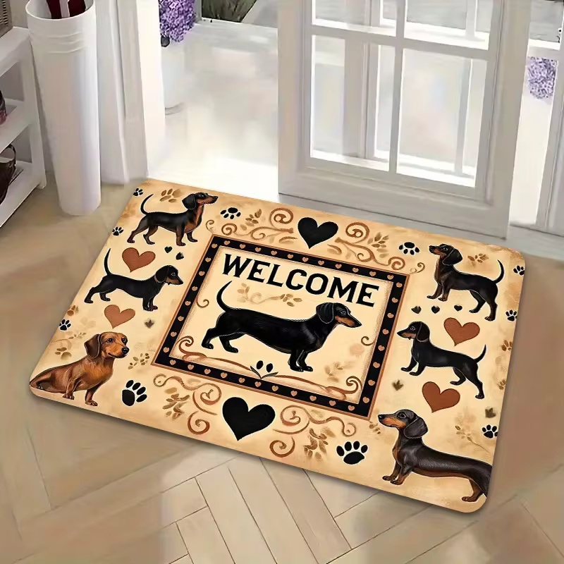 Tapis de cuisine imprimé teckel