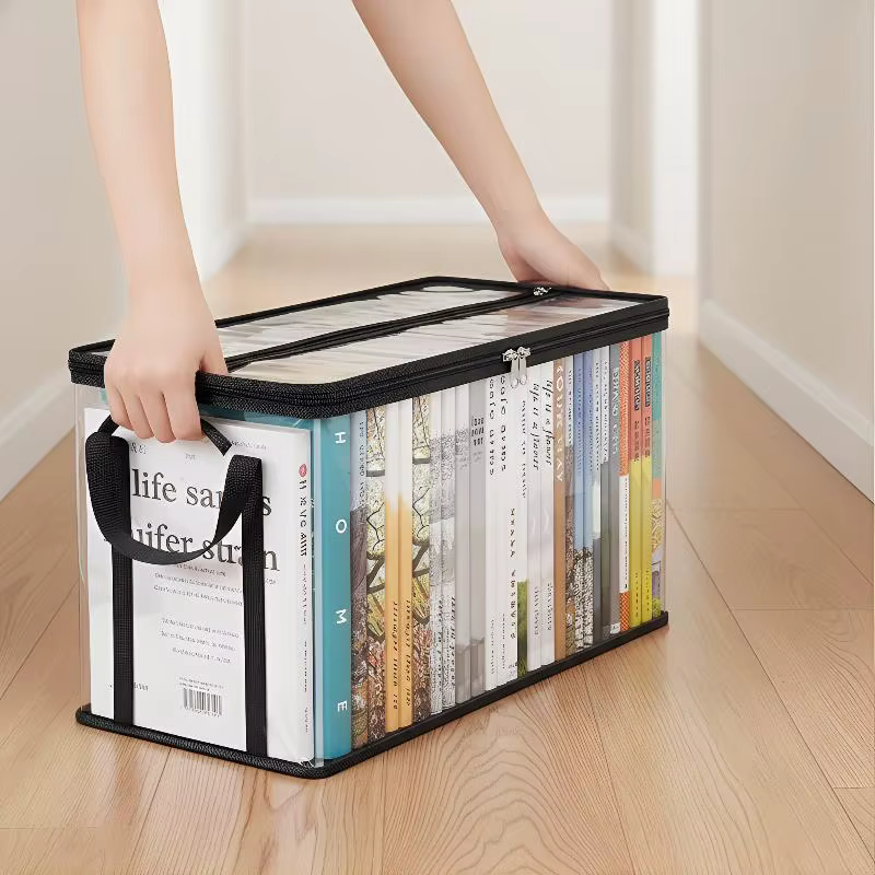 Boîte de rangement transparente en PVC avec couvercle rabattable, fenêtre visuelle, organisateur multi-usages pour jouets, fournitures d'artisanat, conteneur cadeau durable