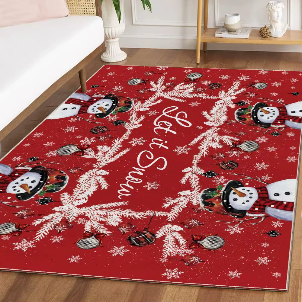 Tapis bonhomme de neige de noël pour salon