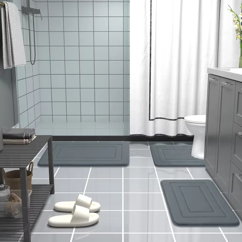 1 tapis de bain absorbant et antidérapant. | Coussin sur pied confortable pour salon