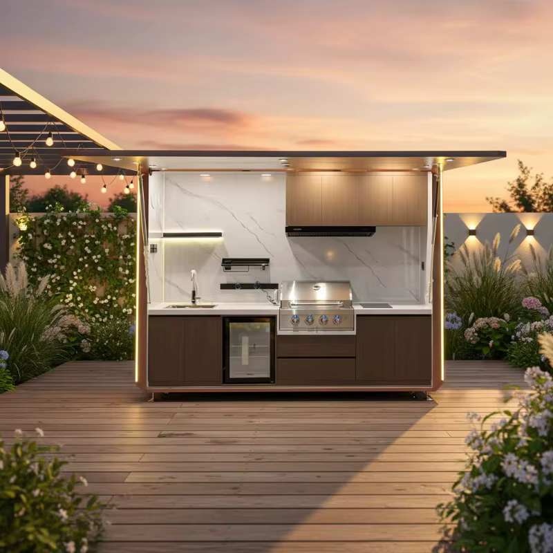 Cuisine extérieure commerciale préfabriquée modulaire pour jardin