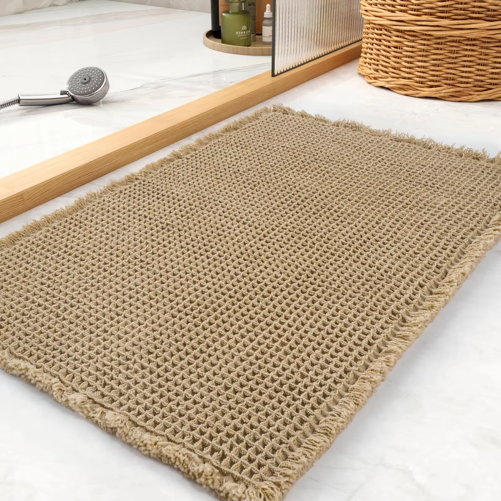 Tapis de bain gaufré super absorbant antidérapant