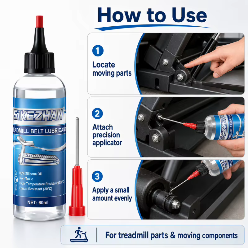 Lubrifiant d'entretien pour tapis de course 100 % silicone, 2 oz, universel, anti-usure, réduit le bruit opérationnel pour tous les tapis de course de salle de sport