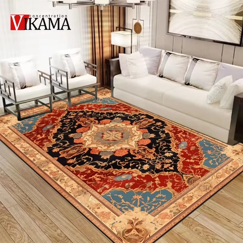 VIKAMA persan luxe cristal velours tapis rouge salon grande taille