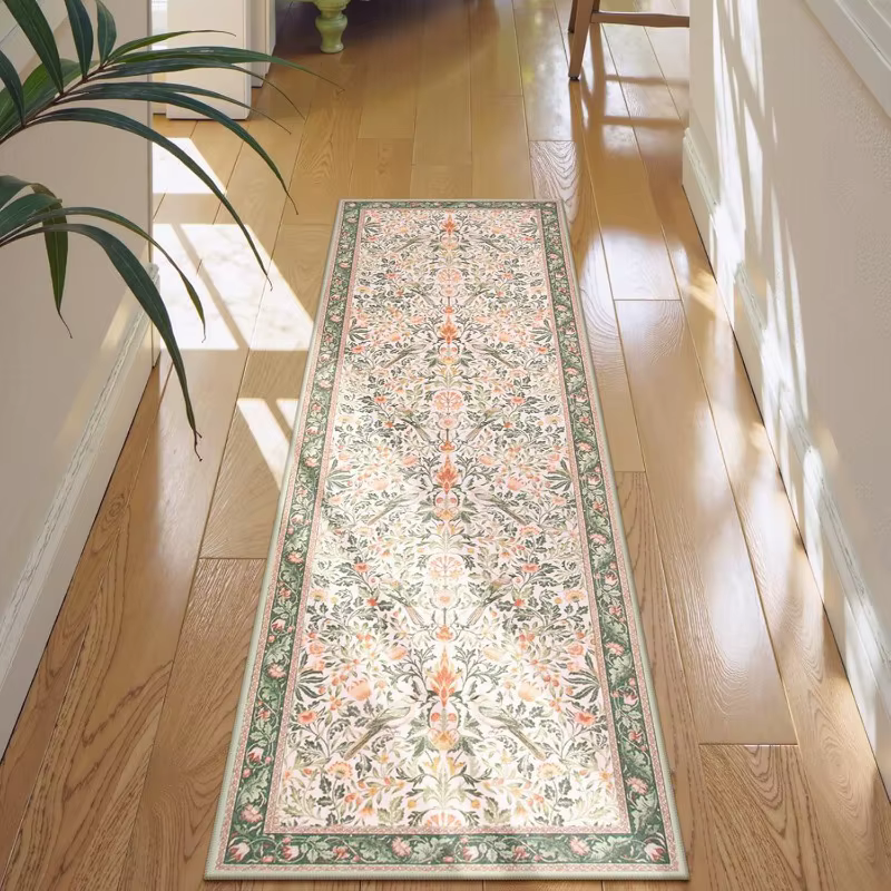 Tapis de couloir floral doux