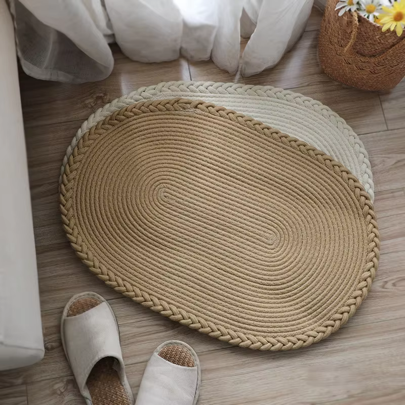 Polymères de jute simples faits à la main, 100% Lea Doorvirus, non ald, respectueux de l'environnement, tapis, coussin de sol, décoration de la maison, 65x45cm