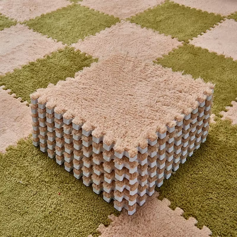 30X30 cm bricolage puzzle Shaggy tapis salon chambre doux sol zone