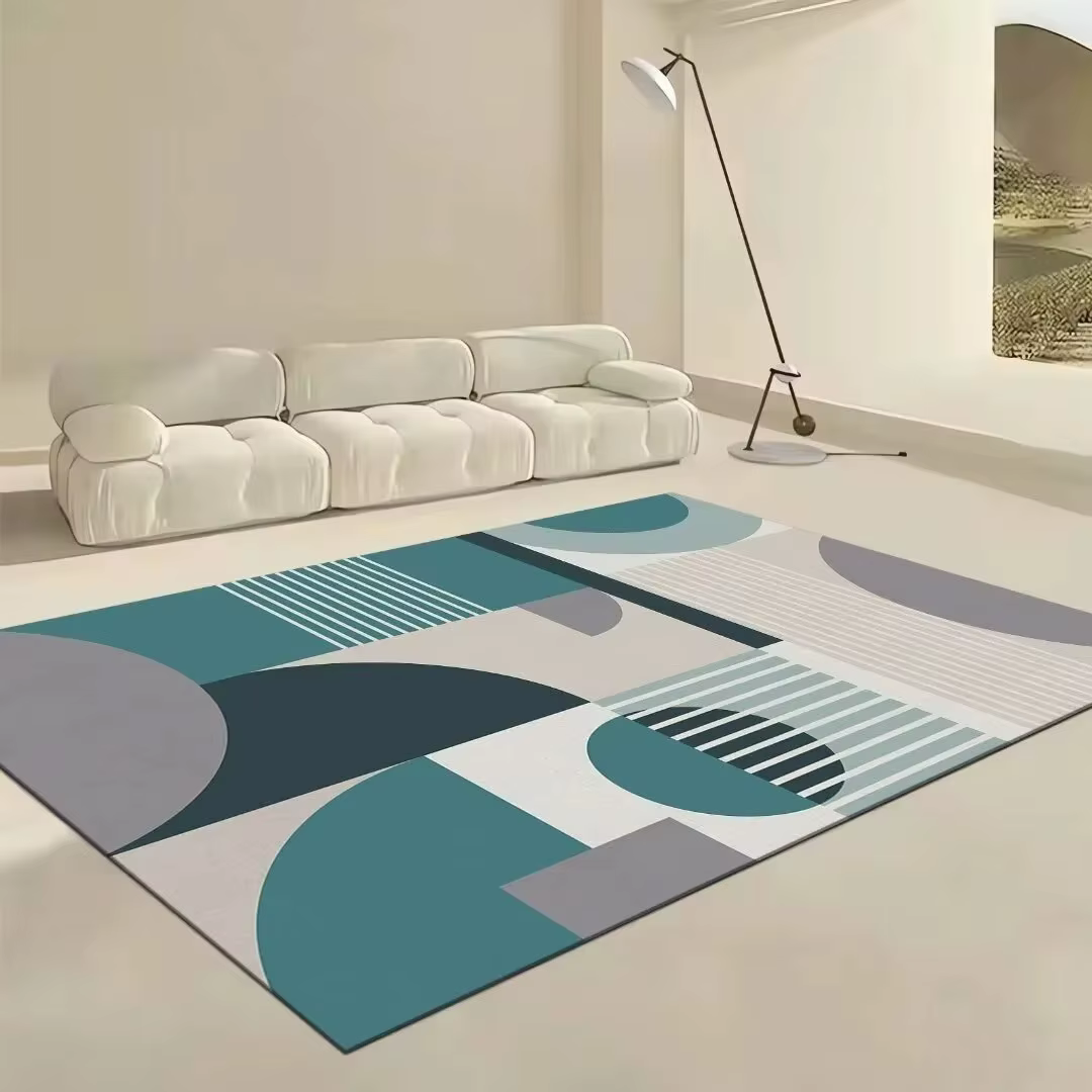Tapis de Sol Géométrique de Luxe pour Chambre à Coucher