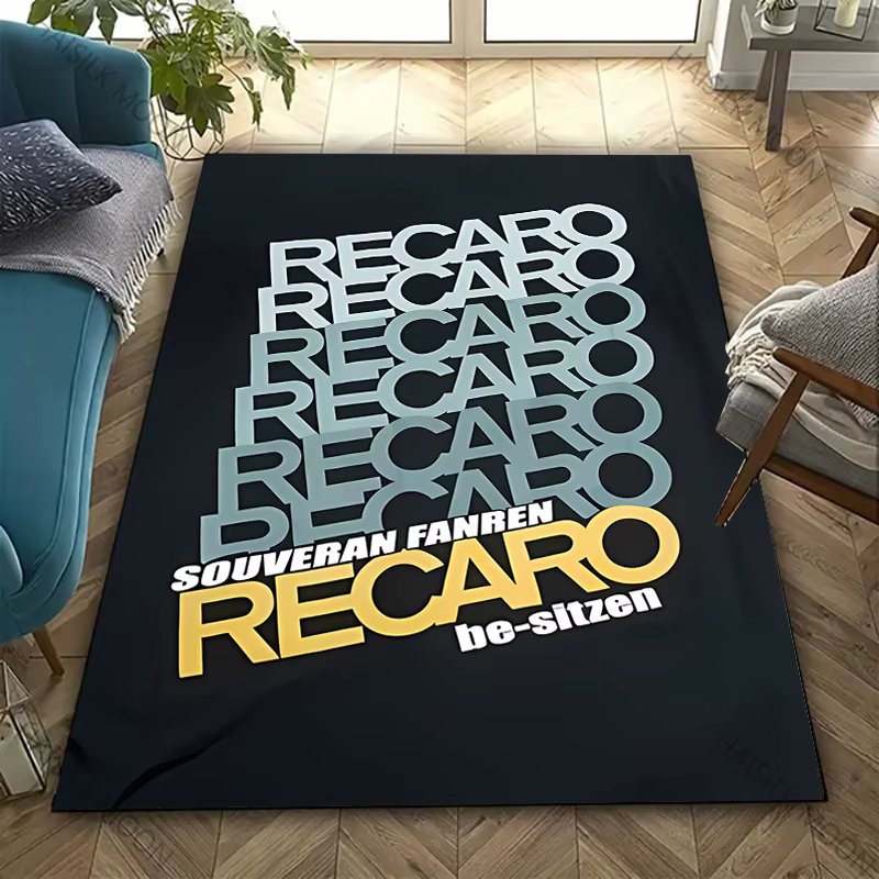 Tapis imprimé à motif de logo R-Recaro