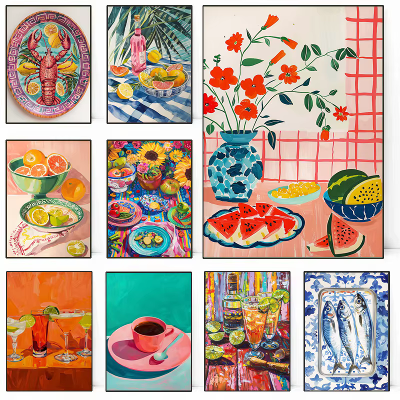 Affiche de décoration murale de cuisine imprimée Vintage