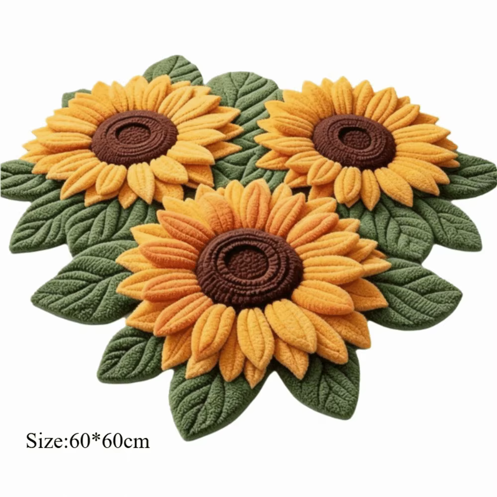 Tapis portable en forme de tournesol