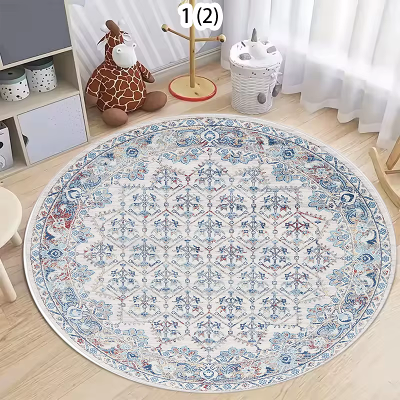 Tapis rond bohème antidérapant