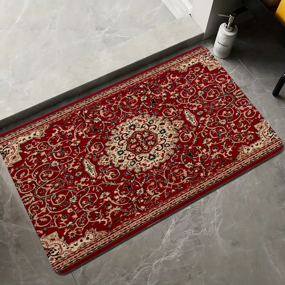 Tapis persan rouge en flanelle