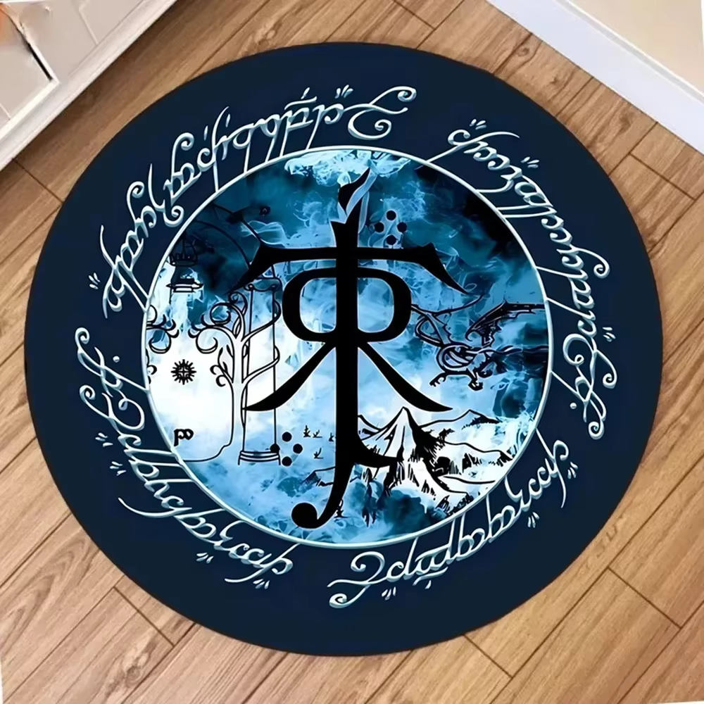 Tapis rond à thème du Seigneur des Anneaux