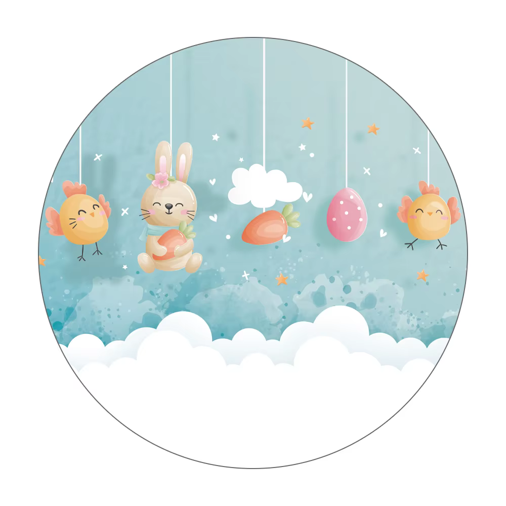 Tapis rose avec ballons et fleurs pour chambre d'enfant