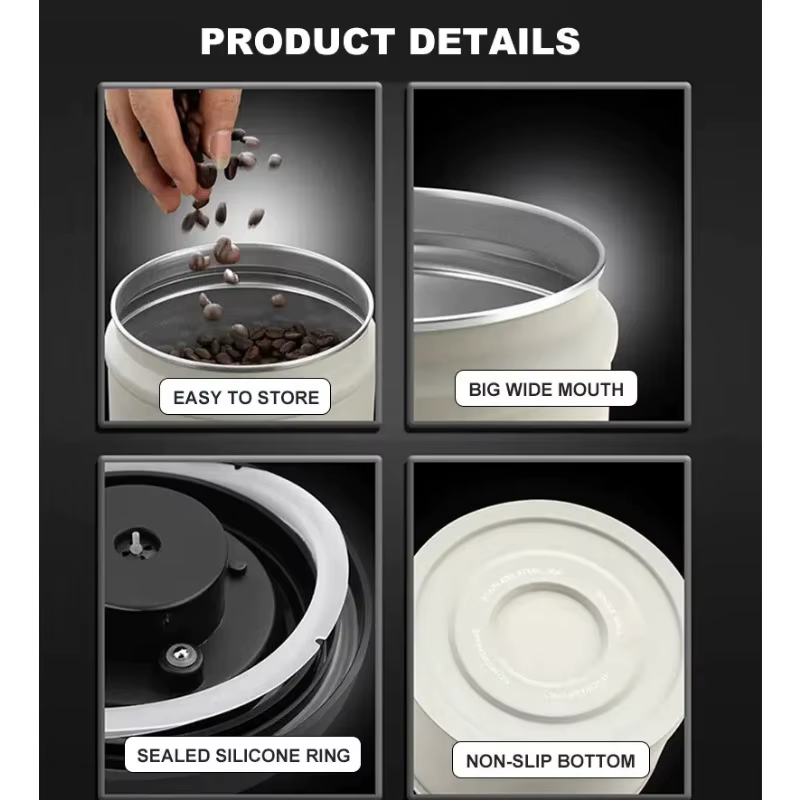 Conteneur de stockage de grains de café de 750/1100/1600ml, boîtes scellées sous vide, pot de grains de café en acier inoxydable, garde la cuisine fraîche