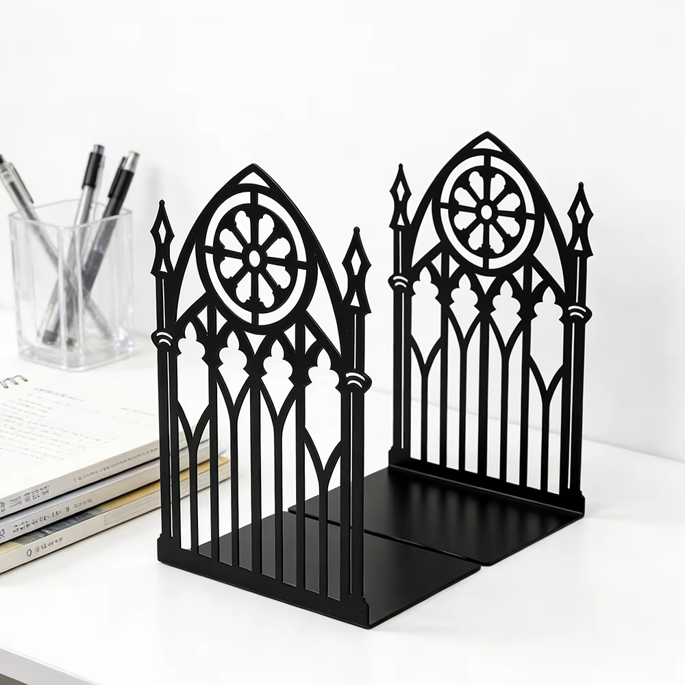 Porte-livres décoratifs Gothique Gate pour étagères, supports pour livres lourds, décoration de bureau et bibliothèque, livres décoratifs pour la maison