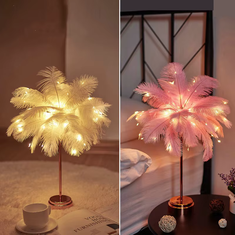 Chambre LED veilleuse plume lampe de Table