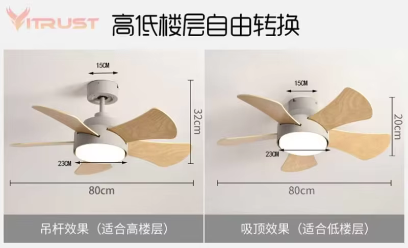 Plafonnier LED avec ventilateur intégré et télécommande, design dessin animé, luminaire décoratif de plafond, idéal pour une chambre d'enfant, 32 pouces