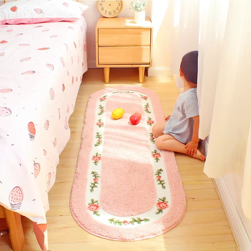 Adorable Tapis Rose pour Chambre à Coucher
